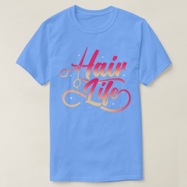 Hairstylist Salon Hairdresser Stylist Scissor Hair T-Shirt (Design Front)