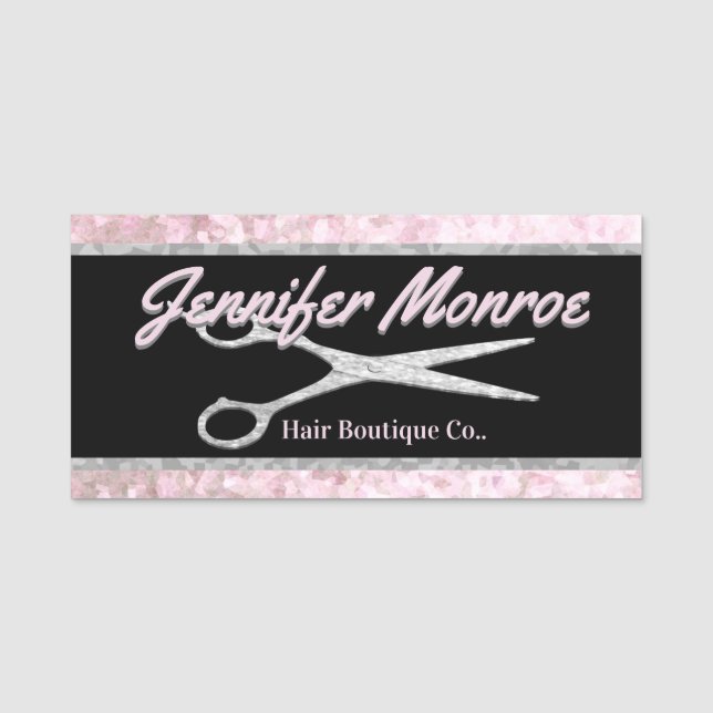 Hairstylist Salon Name Tag (Front)