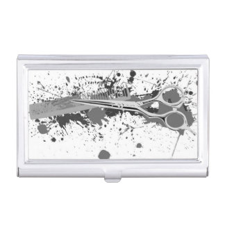 Hairstylist Scissors and Comb Business Card Holder