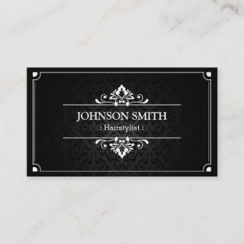 Hairstylist - Shadow Of Damask Business Card by CardHunter at Zazzle