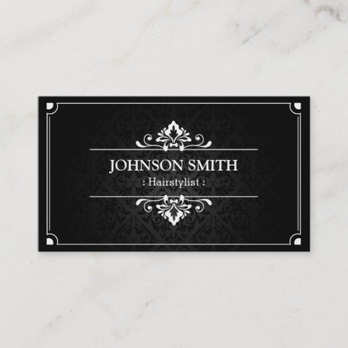 Hairstylist - Shadow of Damask Business Card Templates