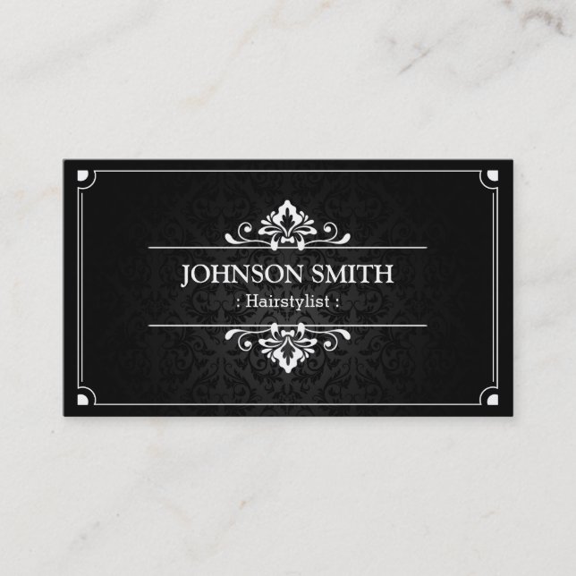 Hairstylist - Shadow of Damask Business Card (Front)