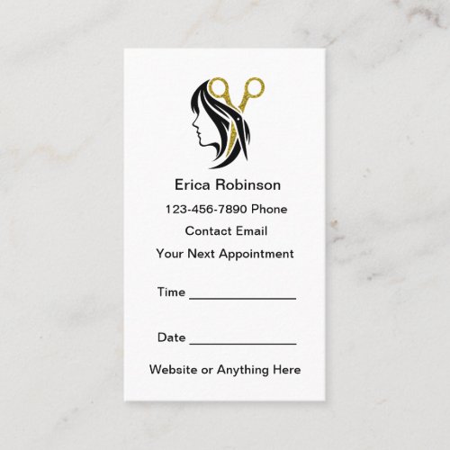 Hairstylist Simple Modern Appointment Cards