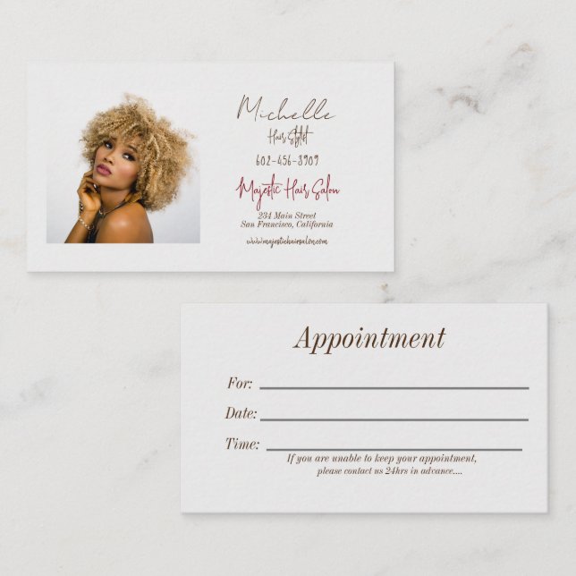 Hairstylist Soft Pink & Grey Design Business Card (Front/Back)