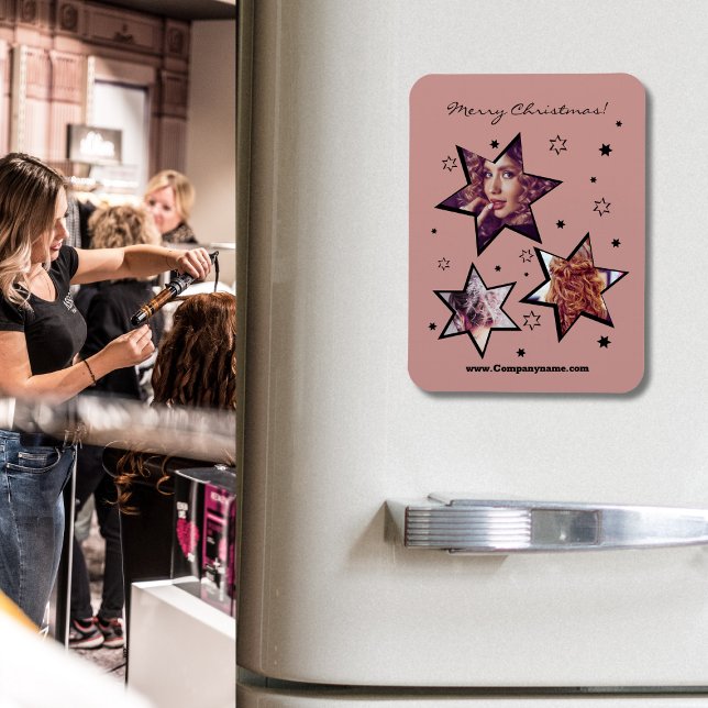 Hairstylist Starry Custom Photos Christmas Magnet (Hairstylist Starry Custom Photos Christmas Magnet)