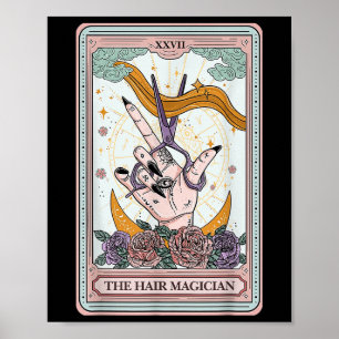 Hairstylist Tarot Card Gothic Hairdresser Salon Ha Poster