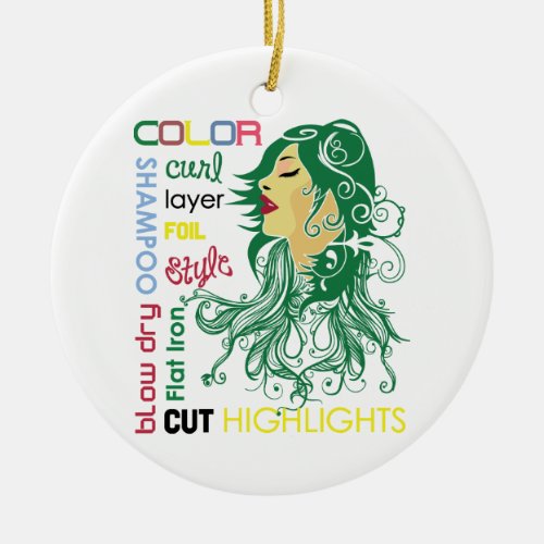 Hairstylist Terms Ceramic Ornament