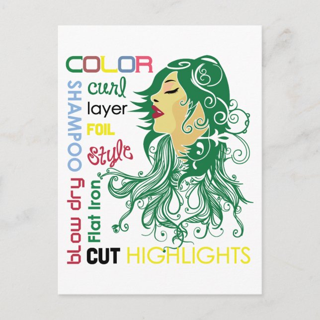 Hairstylist Terms Postcard (Front)