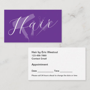 Hairstylist Trendy Appointment Business Cards