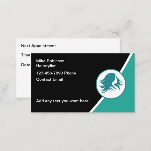 Hairstylist Trendy Appointment Business Cards