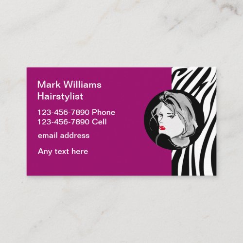 Hairstylist Trendy Modern Business Cards