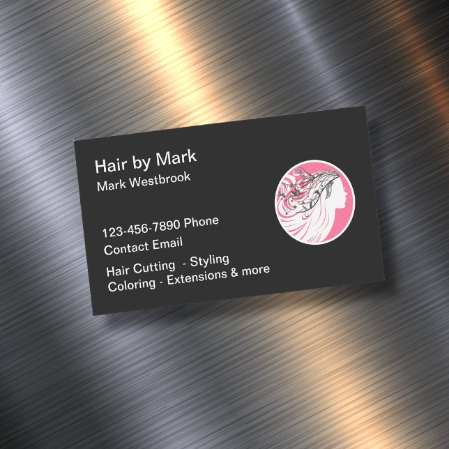 Hairstylist Trendy Simple Magnetic Business Cards  (Creator Uploaded)