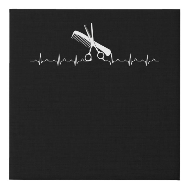 Hairstylists Heartbeat Love Hairdresser Faux Canvas Print (Front)