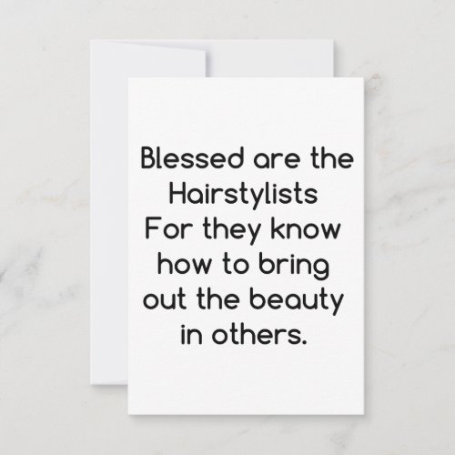 HAIRSTYLISTS THANK YOU CARD