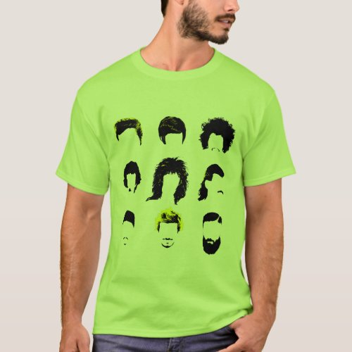 Hairvolution _ Evolution of Mens Hairstyles T_Shirt