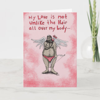 Hairy Cupid Valentines Holiday Card