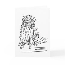 Hairy Dog & Flea Cartoon Greeting Card