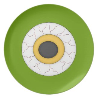 Hairy Eyeball/Halloween-Green Dinner Plate