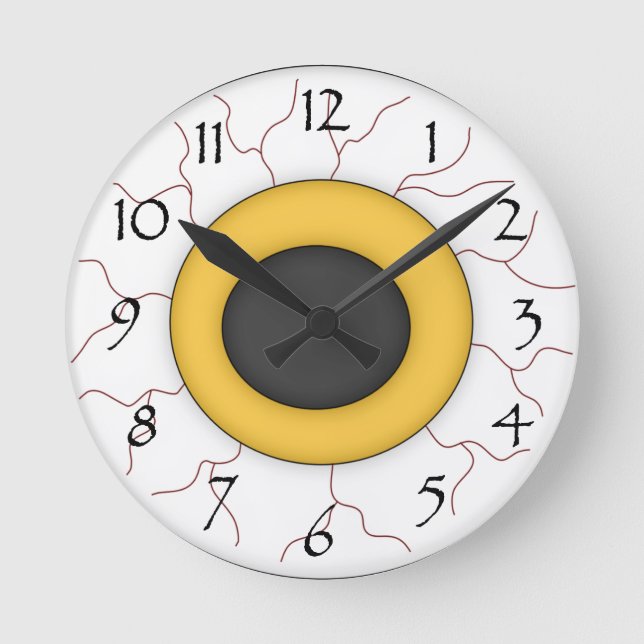 Hairy Eyeball Round Clock (Front)