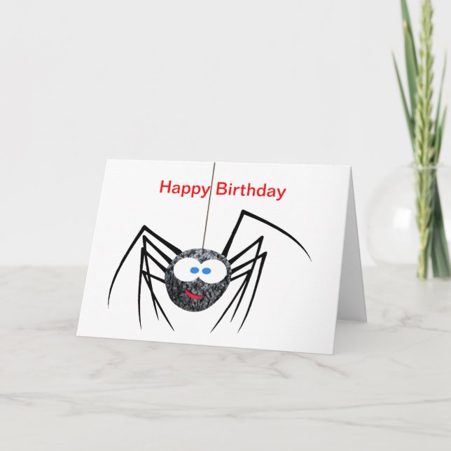 Hairy Spider Birthday Card (Front)