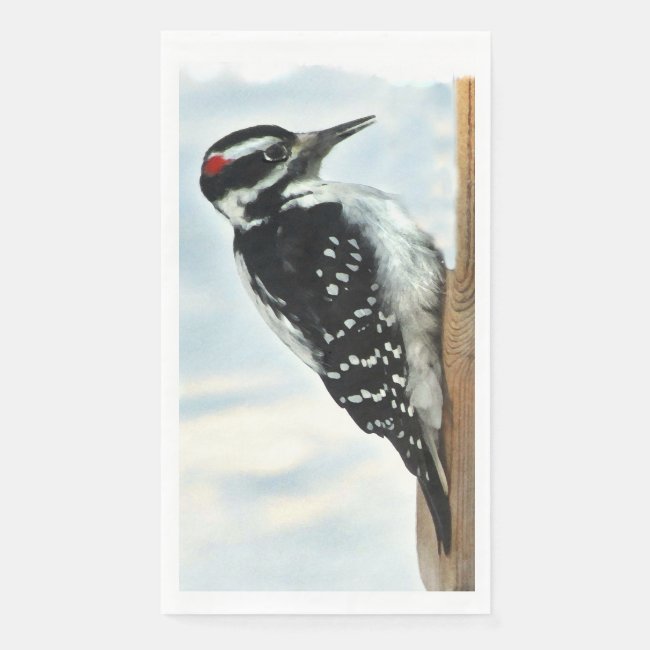 Hairy Woodpecker Bird Paper Guest Towel