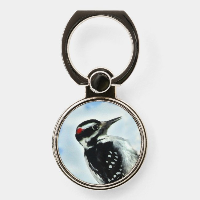 Hairy Woodpecker Bird Phone Ring Holder