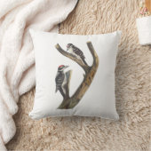 Hairy Woodpecker by Audubon Throw Pillow (Blanket)