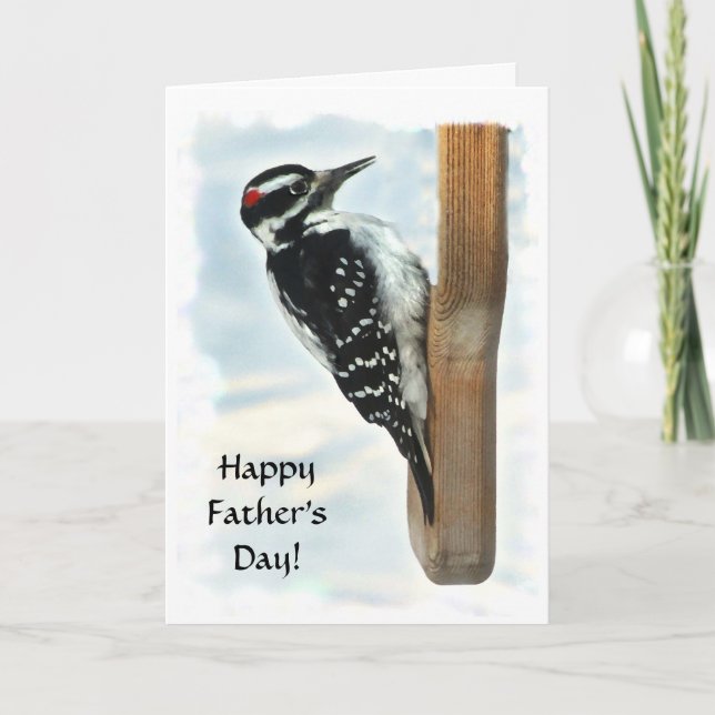Hairy Woodpecker Fathers Day Card (Front)