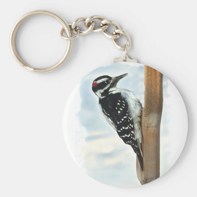 Hairy Woodpecker Keychain