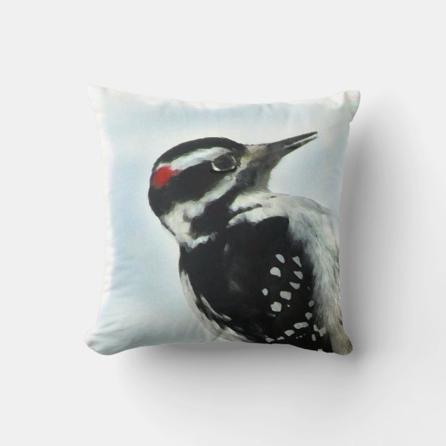 Hairy Woodpecker Pillow (Front)