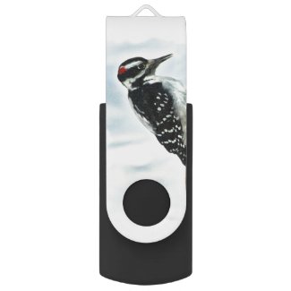 Hairy Woodpecker Swivel USB 2.0 Flash Drive