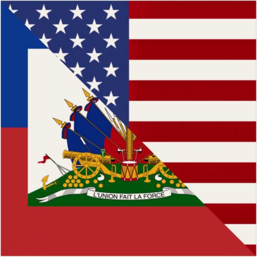 Haiti America Flag  Half Haitian American Flag Ay Sticker