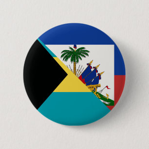 Haiti Bahamas Flag   Half Haitian Bahamian Flag Button