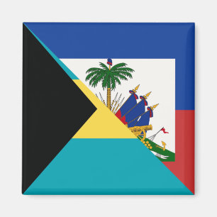 Haiti Bahamas Flag   Half Haitian Bahamian Flag Magnet