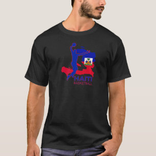 Haiti Basketball Caribbean Sport Haitian Flag Port T-Shirt