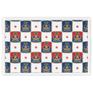 Haiti Coat of Arms Checkerboard Pattern — Haitian Acrylic Tray