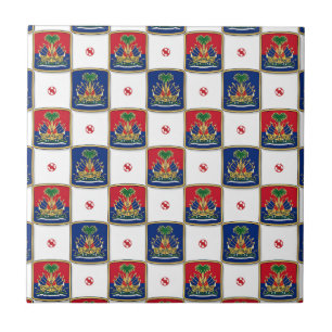 Haiti Coat of Arms Checkerboard Pattern — Haitian Ceramic Tile