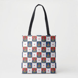 Haiti Coat of Arms Checkerboard Pattern — Haitian Tote Bag