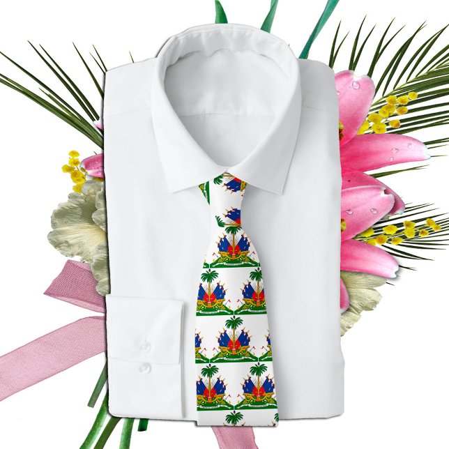 Haiti Coat of arms, Haitian Flag fashion /business Neck Tie (Creator Uploaded)