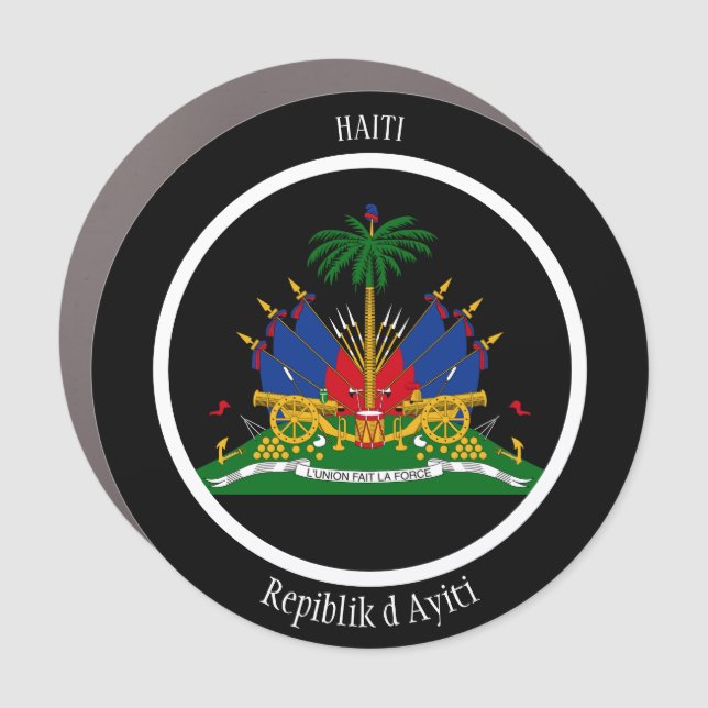 Haiti Coat of Arms Patriotic Car Magnet (Front)