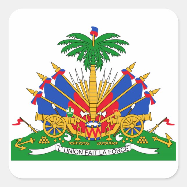 Haiti Coat of Arms Square Sticker (Front)
