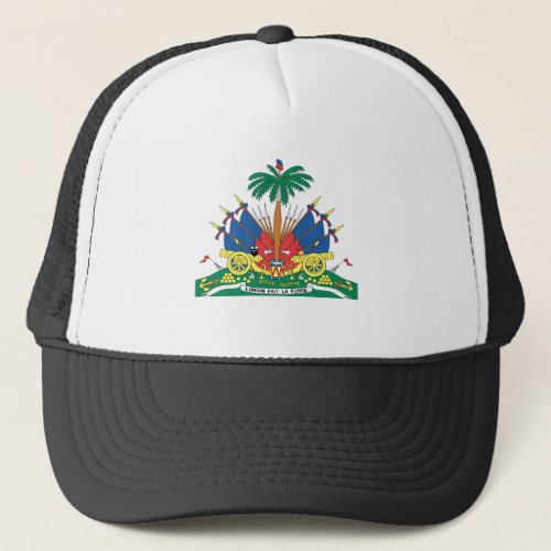 HAITI COAT OF ARMS TRUCKER HAT