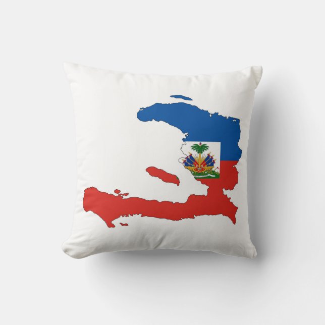 haiti country flag map shape symbol throw pillow (Front)