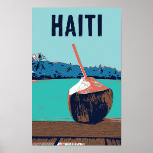Haiti delicious coconut drink postcard poster
