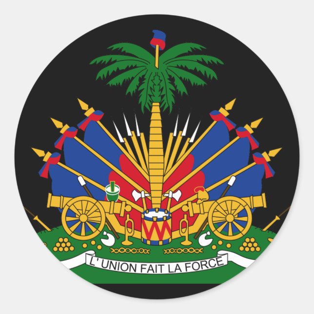 haiti emblem classic round sticker (Front)
