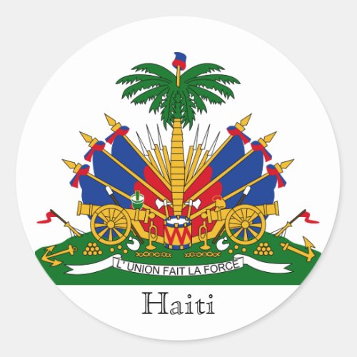 haiti emblem classic round sticker