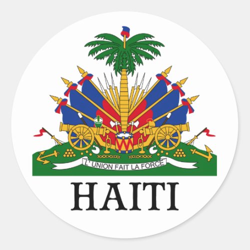 HAITI _ emblemcoat of armsflagsymbol Classic Round Sticker