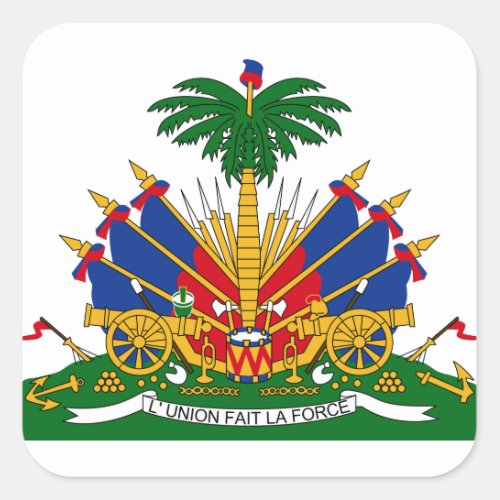 haiti emblem square sticker