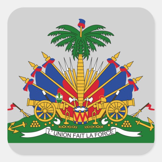haiti emblem square sticker (Front)