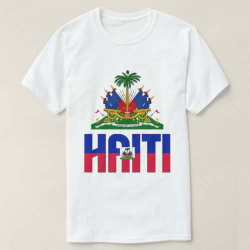 Haiti Flag and Coat Of Arms Patriotic T_Shirt